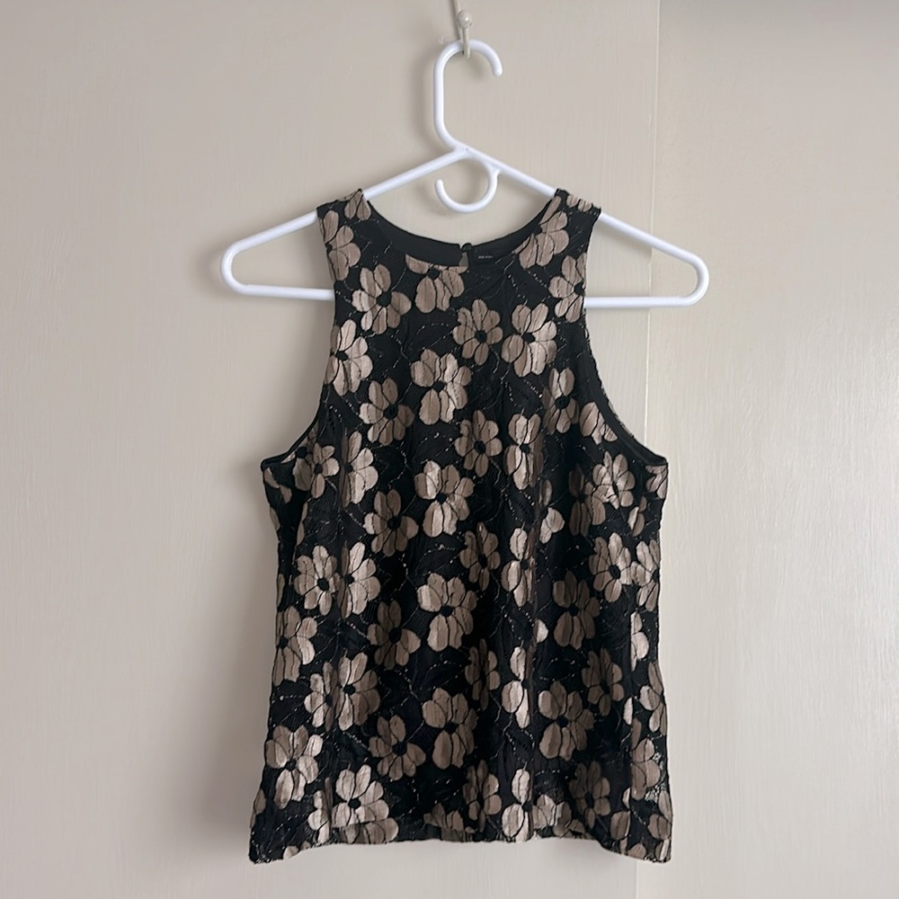 Floral Gold and Black Top